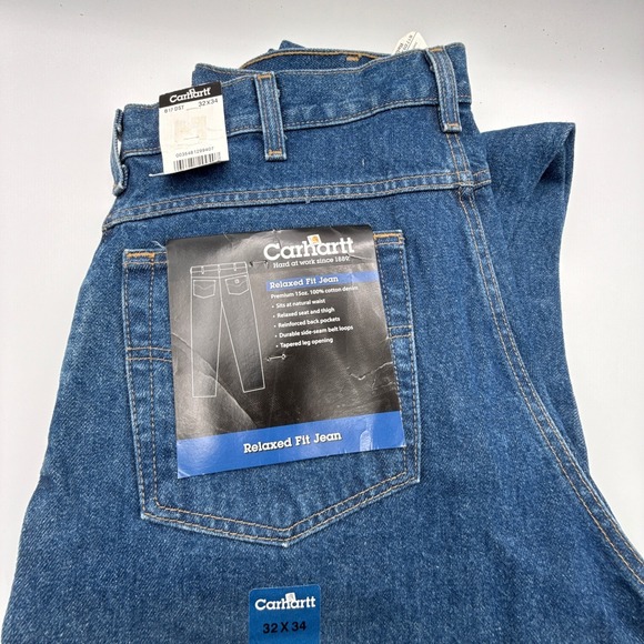 Carhartt Other - Carhartt Relaxed Fit Jeans Mens 32x34 Denim Blue Work Pants New with Tags